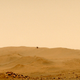 Ingenuity in flight during its fifth trip into the Martian air.